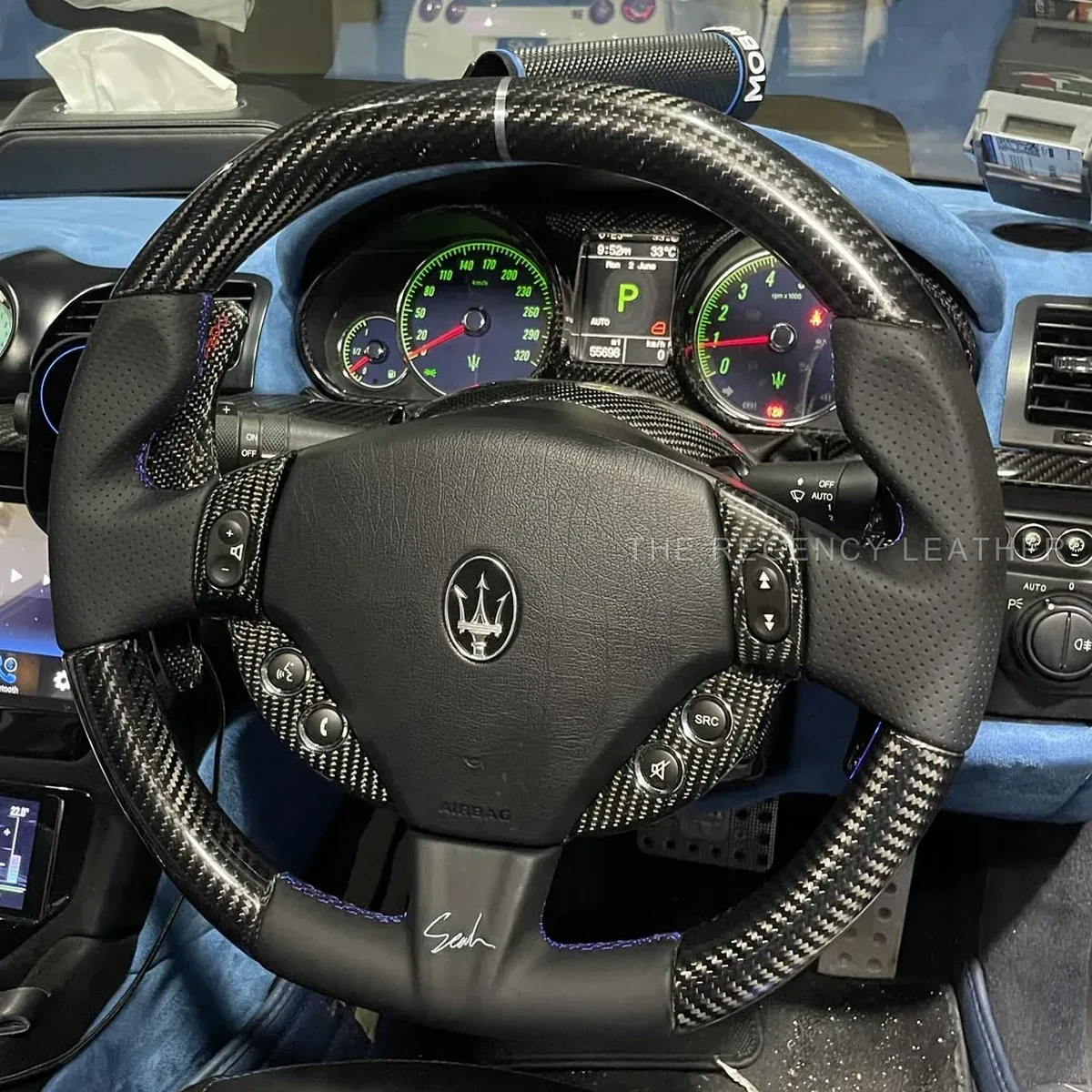 Maserati GranTurismo M145 carbon fibre and leather steering wheel retrim in Singapore