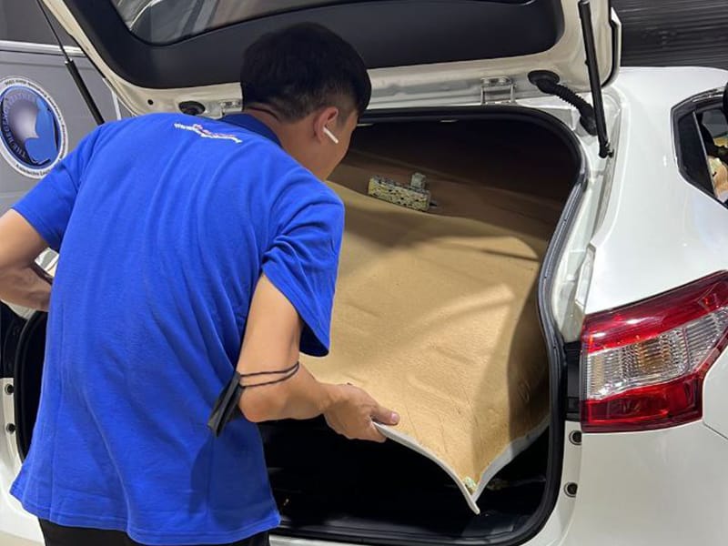 Car headliner removal during roof lining refurbishment in Singapore