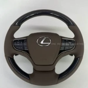 Lexus ES250 AXZA10 brown Nappa leather steering wheel wrap in Singapore