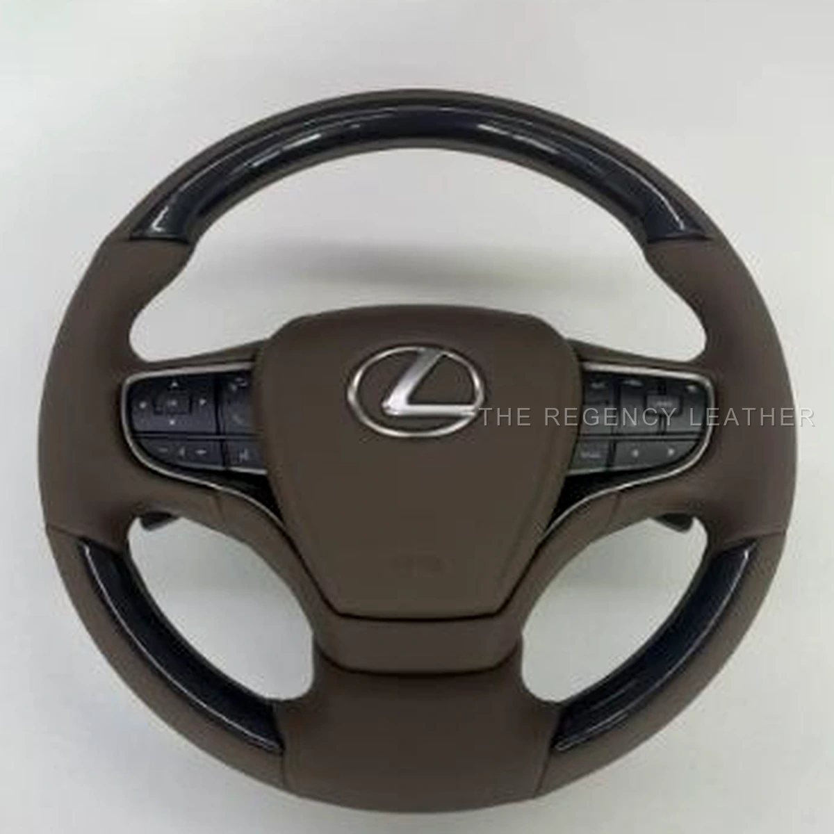 Lexus ES250 AXZA10 brown Nappa leather steering wheel wrap in Singapore