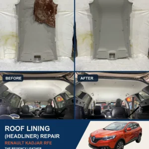 Renault Kadjar RFE roof lining (headliner) repair before and after in Singapore